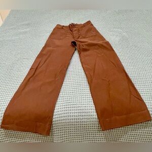 Anthropologie Women's Maeve Colette Full-Length Brown Wide-Leg Pants